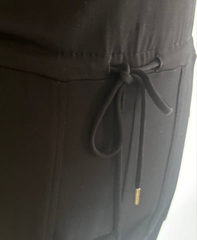 ME+EM BLACK SPAGHETTI STRAP DRAWSTRING WAIST JUMPSUIT  SIZE 10