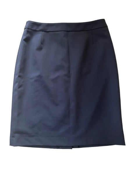 HUGO BOSS VIRGIN WOOL NAVY BLUE PENCIL SKIRT  SIZE 8