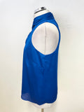 KAREN MILLEN ROYAL BLUE CUT OUT NECKLINE SLEEVELESS TOP SIZE 12