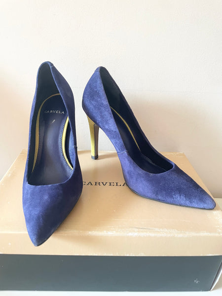 CARVELA ROYAL BLUE & CITRUS SUEDE HIGH HEEL SIZE 3.5/36