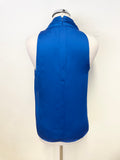 KAREN MILLEN ROYAL BLUE CUT OUT NECKLINE SLEEVELESS TOP SIZE 12