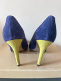 CARVELA ROYAL BLUE & CITRUS SUEDE HIGH HEEL SIZE 3.5/36