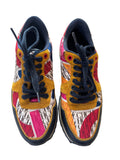 CAROLINA HERRERA MONOGRAM LOGO MULTI COLOURED CLOTH & LEATHER TRAINERS SIZE 4/37