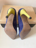 CARVELA ROYAL BLUE & CITRUS SUEDE HIGH HEEL SIZE 3.5/36