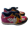 CAROLINA HERRERA MONOGRAM LOGO MULTI COLOURED CLOTH & LEATHER TRAINERS SIZE 4/37