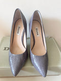 DUNE SHUDDER GREY LEATHER SNAKESKIN HIGH HEELS SIZE 4/37