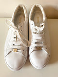 MICHAEL KORS WHITE LEATHER LACE UP TRAINERS  SIZE 6/39