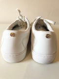 MICHAEL KORS WHITE LEATHER LACE UP TRAINERS  SIZE 6/39