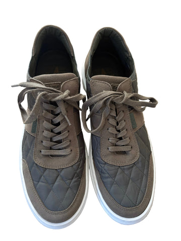 BARBOUR LIDDESDALE DARK GREEN MENS QUILTED COMFORT SNEAKER LACE UP SHOES SIZE 11/45.5