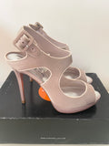 KAREN MILLEN OYSTER BEIGE SATIN HIGH STILETTO HEEL SANDALS SIZE 4/37