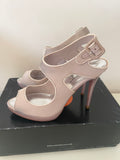 KAREN MILLEN OYSTER BEIGE SATIN HIGH STILETTO HEEL SANDALS SIZE 4/37