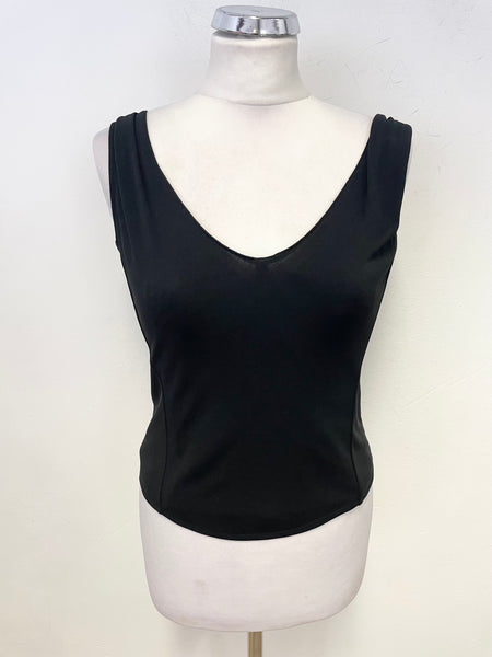 LA PERLA BLACK BONED CORSET TOP SIZE 42 UK 10