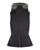 SWEATY BETTY BLACK FUR TRIM DOWN FILLED HOODED BODY WARMER/ GILET SIZE S