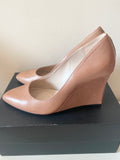 BRAND NEW CLARKS LEA BLUSH PINK (LIGHT TAN) LEATHER WEDGE HEELS SIZE 4/37