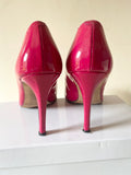 LK BENNETT RASPBERRY PINK PATENT LEATHER HEELS SIZE 7/40