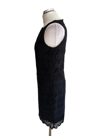 MONSOON BLACK LACE SLEEVELESS PENCIL DRESS  SIZE 10