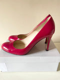 LK BENNETT RASPBERRY PINK PATENT LEATHER HEELS SIZE 7/40