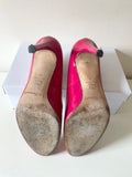 LK BENNETT RASPBERRY PINK PATENT LEATHER HEELS SIZE 7/40