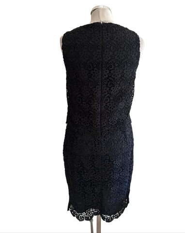 MONSOON BLACK LACE SLEEVELESS PENCIL DRESS  SIZE 10