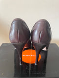 KAREN MILLEN BROWN BUCKLE TRIM LEATHER HEELS SIZE 3.5/36