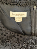 MONSOON BLACK LACE SLEEVELESS PENCIL DRESS  SIZE 10
