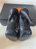 KAREN MILLEN BLACK MESH LACE RHINESTONE TRIM PEEPTOE HEELS SIZE 3.5/36