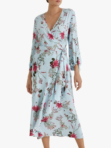 BRAND NEW WITH TAGS FENN WRIGHT MANSON LYNETTE SPRING BLOSSOM PRINT WRAP DRESS SIZE 18