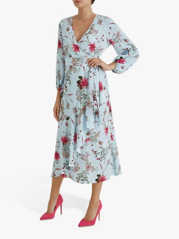 BRAND NEW WITH TAGS FENN WRIGHT MANSON LYNETTE SPRING BLOSSOM PRINT WRAP DRESS SIZE 18