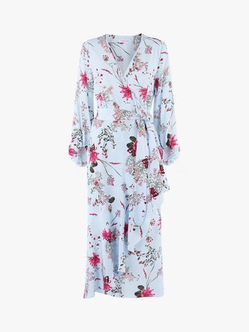 BRAND NEW WITH TAGS FENN WRIGHT MANSON LYNETTE SPRING BLOSSOM PRINT WRAP DRESS SIZE 18