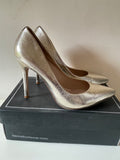 DANIEL PALE GOLD METALLIC HIGH HEEL COURT SHOES SIZE 7.5/41