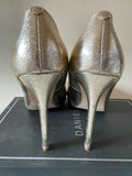 DANIEL PALE GOLD METALLIC HIGH HEEL COURT SHOES SIZE 7.5/41