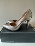 DANIEL PALE GOLD METALLIC HIGH HEEL COURT SHOES SIZE 7.5/41