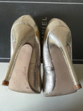 DANIEL PALE GOLD METALLIC HIGH HEEL COURT SHOES SIZE 7.5/41