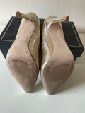 DANIEL PALE GOLD METALLIC HIGH HEEL COURT SHOES SIZE 7.5/41