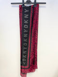 DKNY RED &  BLACK LEOPARD PRINT SCARF