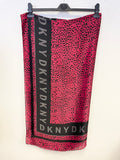 DKNY RED &  BLACK LEOPARD PRINT SCARF
