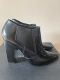 BRAND NEW KAREN MILLEN BLACK LEATHER ANKLE BOOTS SIZE 4/37