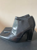 BRAND NEW KAREN MILLEN BLACK LEATHER ANKLE BOOTS SIZE 4/37