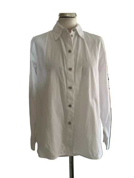 ME+EM WHITE COTTON COLLARED LONG SLEEVED SHIRT SIZE 8