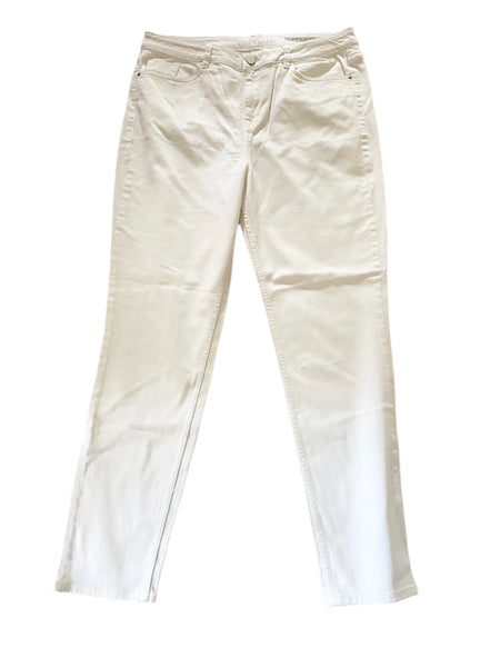 WHITE COMPANY BROMPTON BOYFRIEND FIT WHITE HIGH RISE JEANS SIZE 14