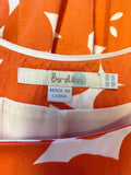 BODEN ORANGE & WHITE BOLD FLOWER PRINT SLEEVELESS FIT & FLARE DRESS SIZE 10R