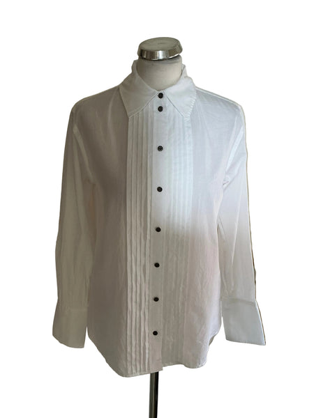 ME+EM 100% COTTON WHITE COLLARED LONG SLEEVED SHIRT SIZE 6