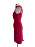 COAST CERISE PINK & LACE TRIMMED BODICE PENCIL DRESS  SIZE 8