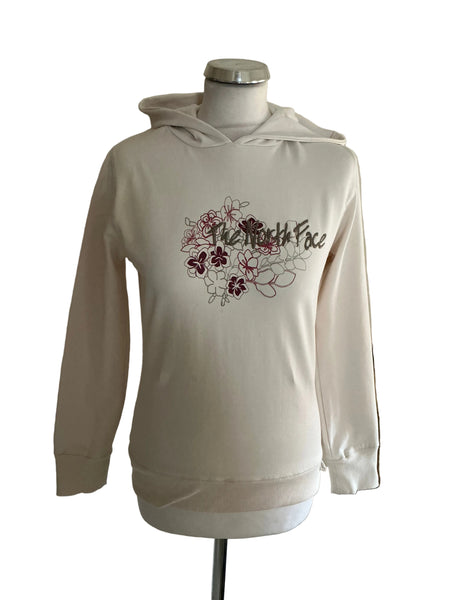 THE NORTH FACE CREAM EMBROIDERED HOODED TOP SIZE M