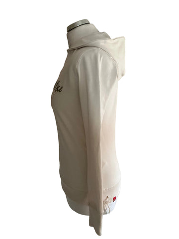 THE NORTH FACE CREAM EMBROIDERED HOODED TOP SIZE M