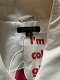 ST. MARTINS 100% COTTON IVORY COLLARED COAT SIZE 38 UK 10