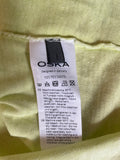 OSKA LIME STRIPE HEMP & COTTON BLEND SHORT SLEEVED RELAXED FIT TOP SIZE 1 APPROX 14/16