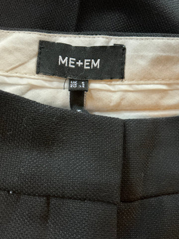 ME+EM WOOL MIX BLACK TAPERED LEG ANKLE GRAZER TROUSERS SIZE 6