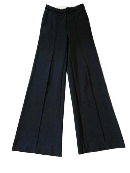 ME+EM BLACK SEAM FRONT WIDE LEG STRETCH JERSEY TROUSERS SIZE 6