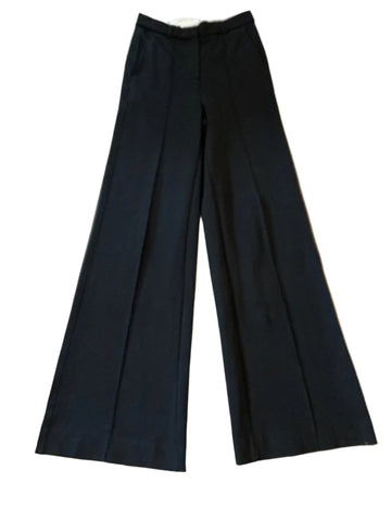 ME+EM BLACK SEAM FRONT WIDE LEG STRETCH JERSEY TROUSERS SIZE 6
